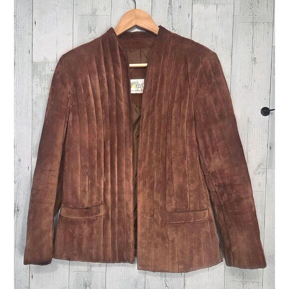 VTG 70s Le Soleil Leather Suede Jacket Brown Sz. 7/8 - Picture 1 of 9